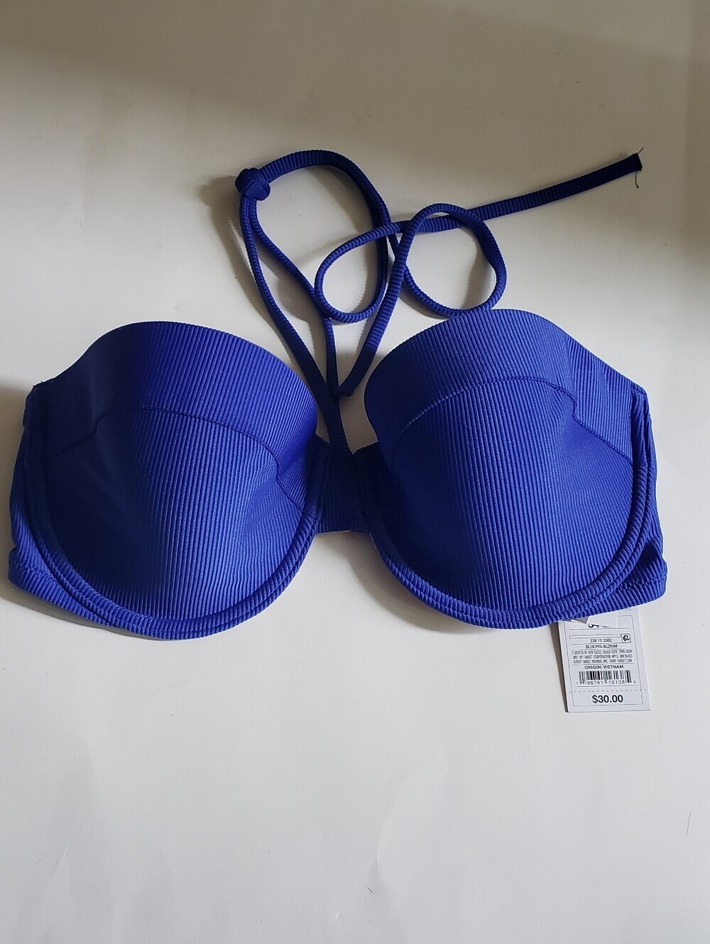 Women's Lightly Lined Ribbed Halter Bikini Top - Shade & Shore - Picture 3 of 5